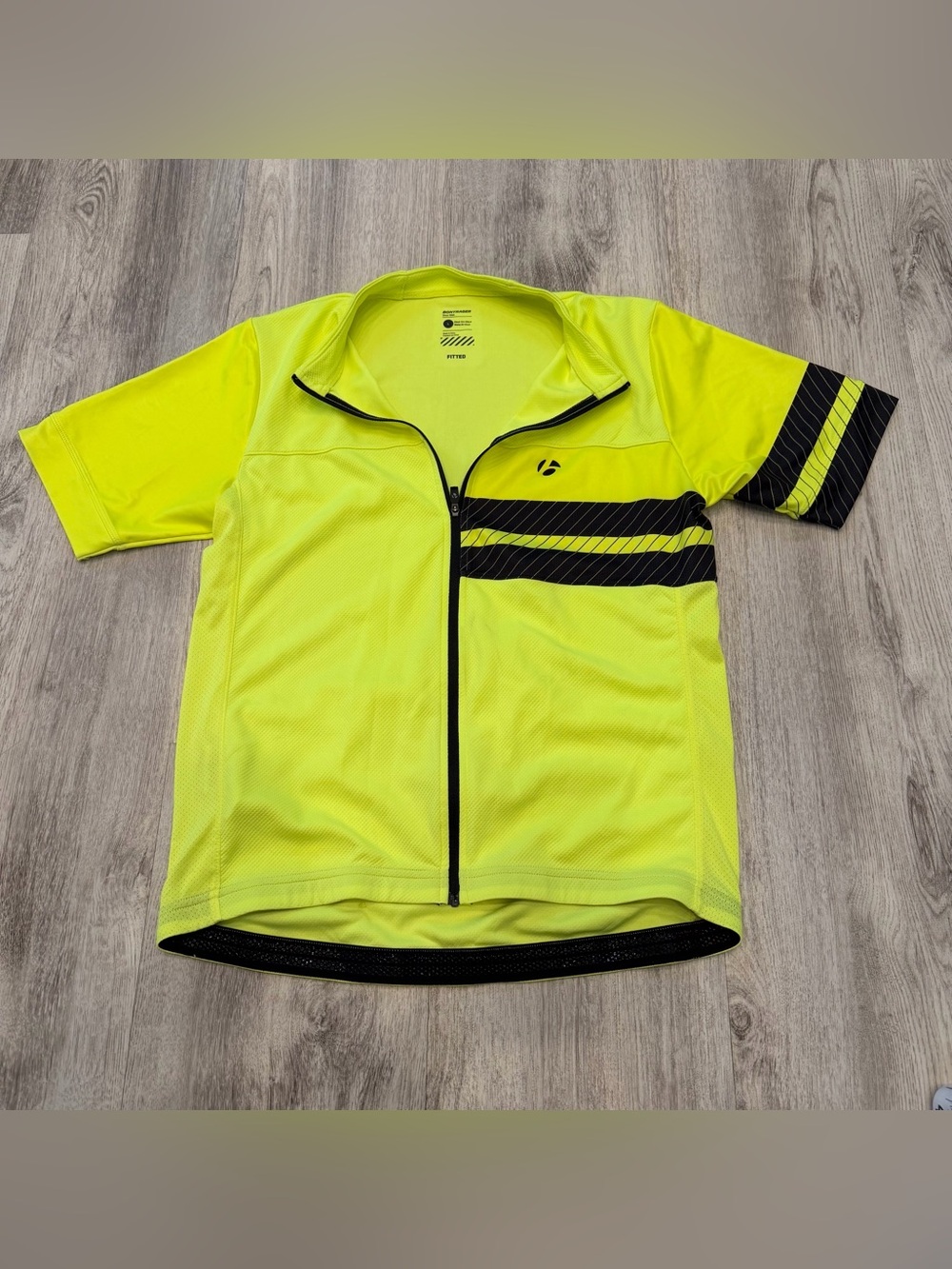 Bontrager Hi-Vis Cycling Jersey Size Large Neon Yellow Full Zip Fitted